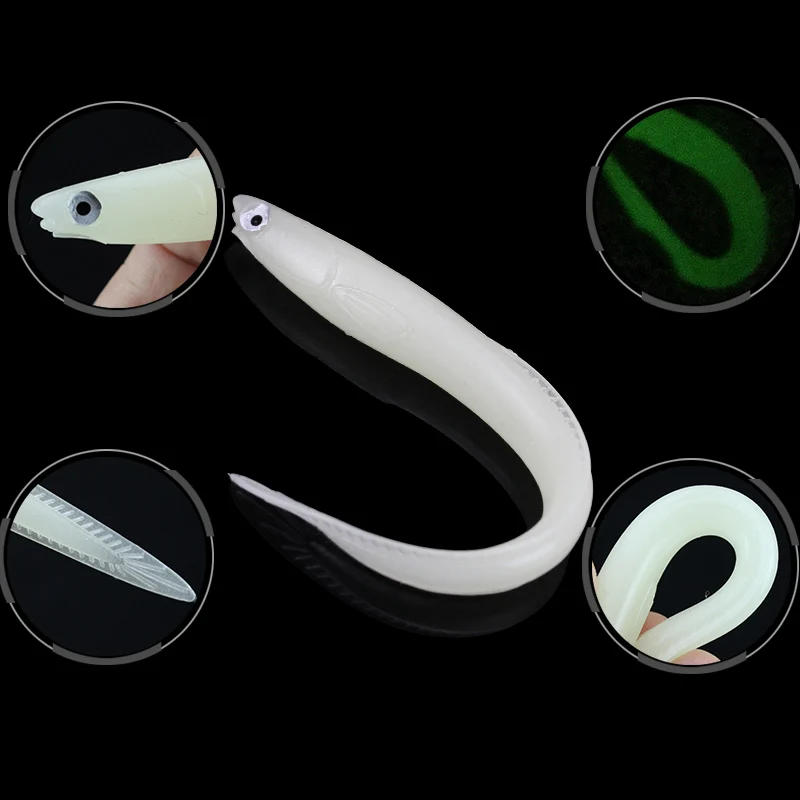 WEIHE 5pcs 14cm 6.3g Soft Fishing Lure Seabass Artificial Bait Electric Eel Shad Eel Needfish Fishing Tackle view 4