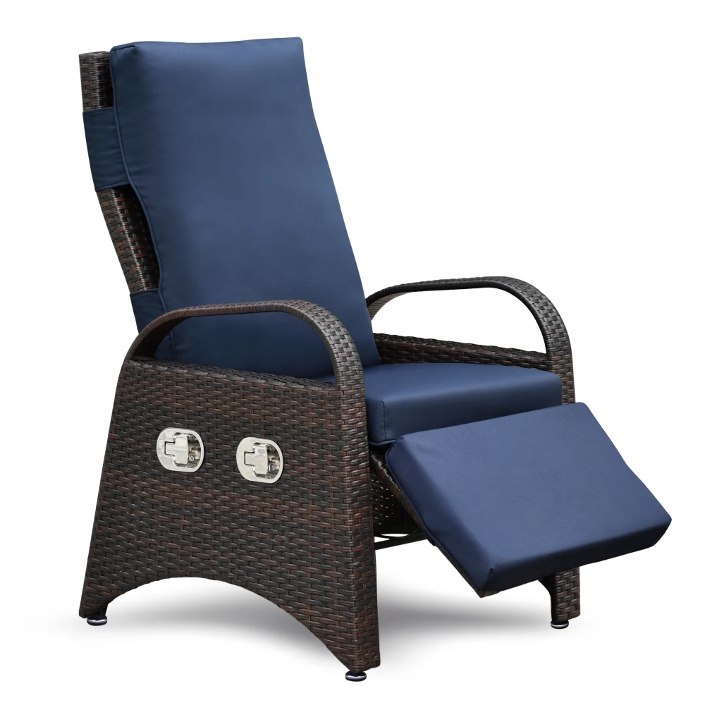 

YQXH Outdoor Recliner Chair,Separate Adjustment Mechanism PE Wicker Adjustable Reclining Lounge Chair and Removable Soft Cushion