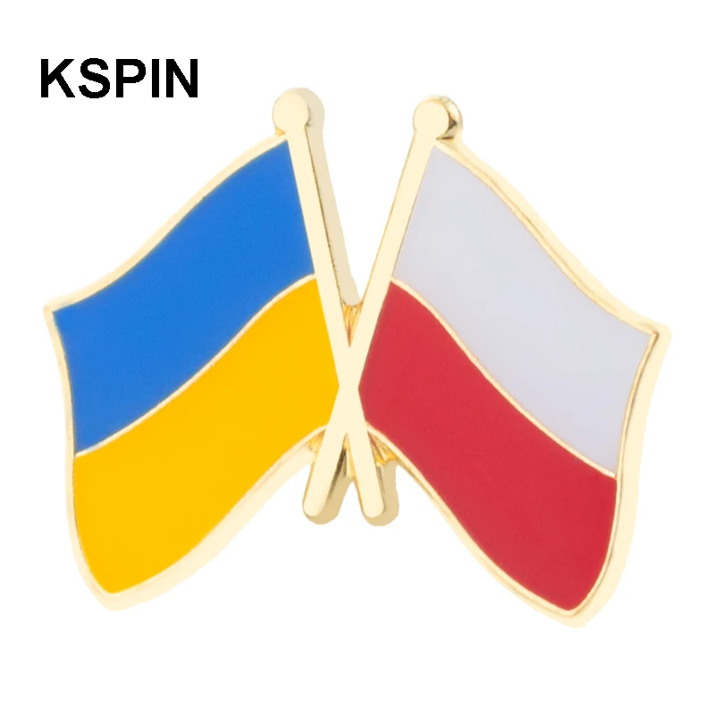 

10pcs a Lot Ukrain & Poland Flag Brooches Lapel Pin Flag badge Brooch Pins Badges