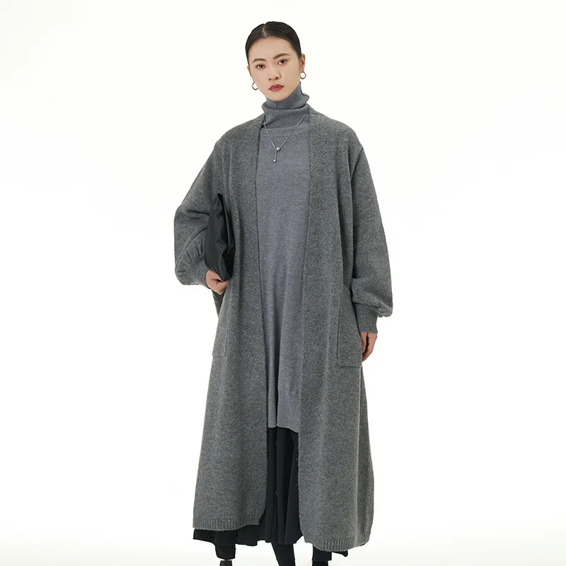 

Elegant Long Open Front Cardigan 2025 Fall Winter Coat, Flattering Plus Size Women's Outerwear