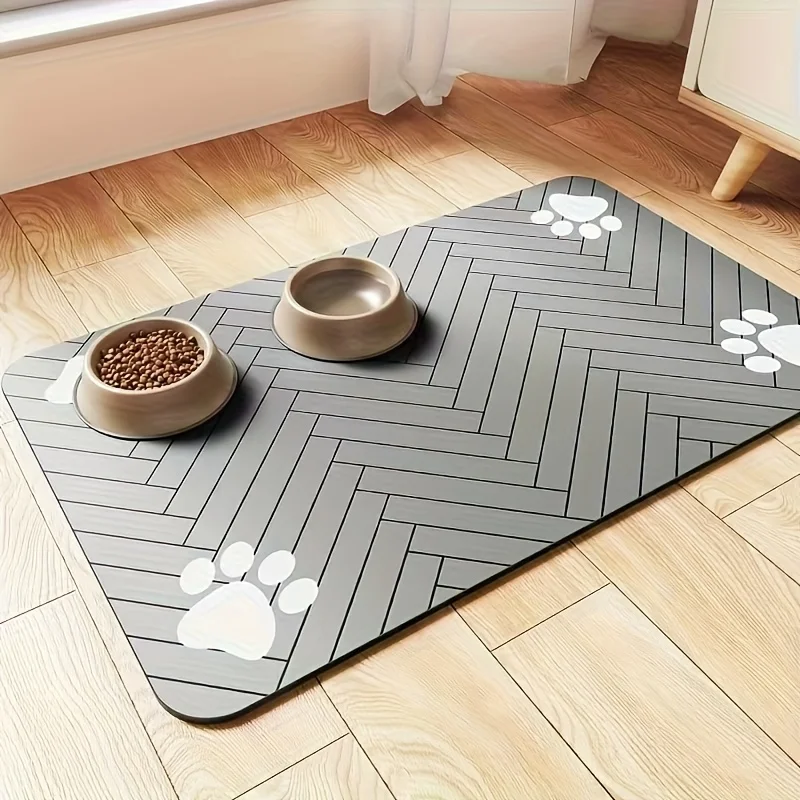 VIKAMA Washable Pet Feeding Mat, Non-slip Silicone Diatomaceous Earth Absorbent Mat, Quick Drying for Cats and Dogs mat