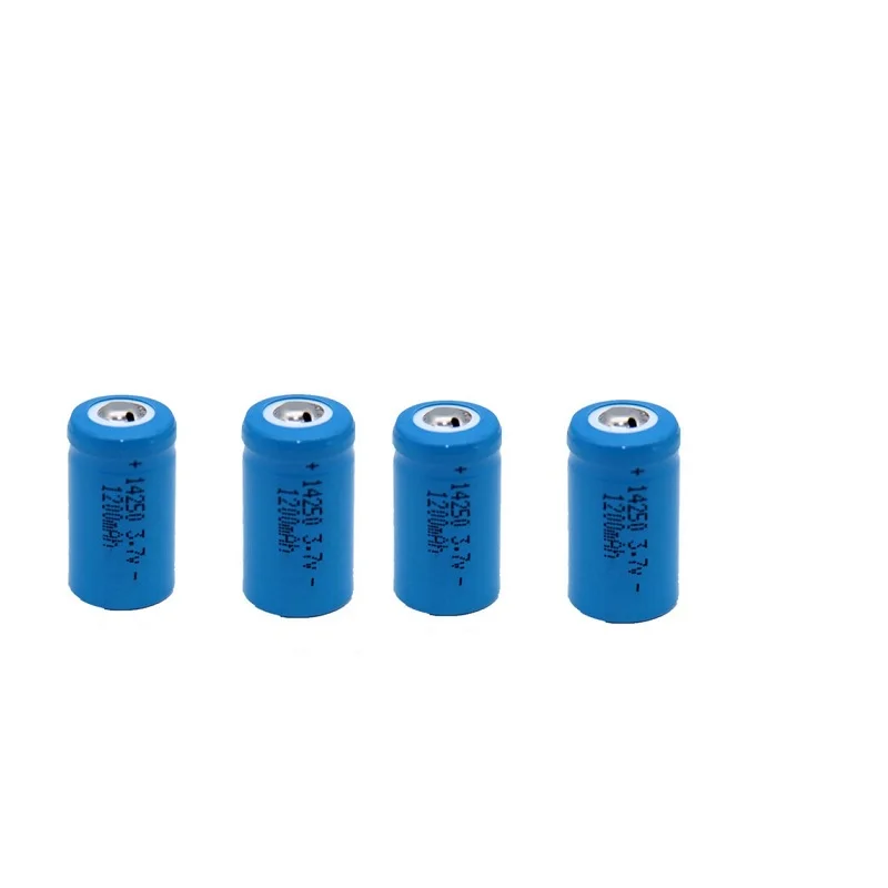 4PCS 3.6V red / green external line penlight rechargeable battery 14250 3.7V 1200MAH rechargeable lithium battery