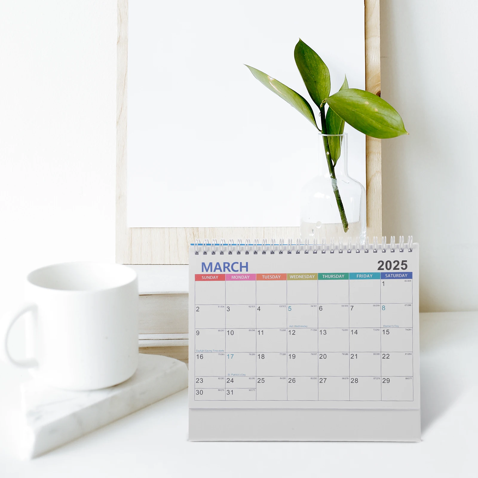 

2025 Desk Calendar Monthly Desktop Standing Flip Calendar Jan-Dec Small Size Lunar Year Office School Schedule Planner