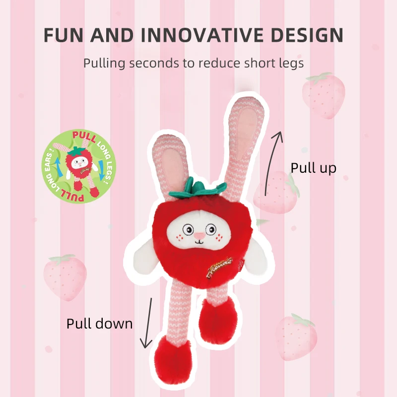 GiGwi Dog Toy Fruit Animal Series Outdoors Bite Resistance Emits Grinds Teeth Pet Toy Accessories Fleec Relaxing Pets Supplies