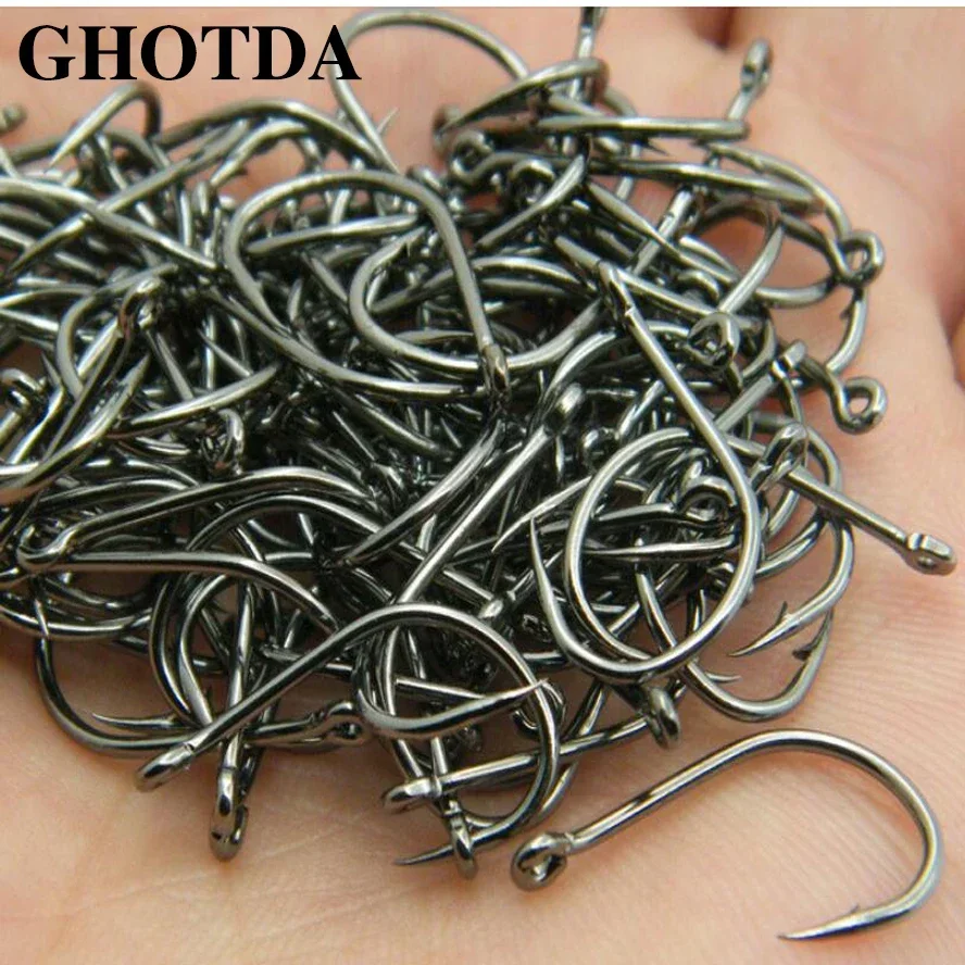 100 Pcs Set High Carbon Steel Fishhooks barbed hook 2018 New fishing equipment for Lake River Ocean Fishing