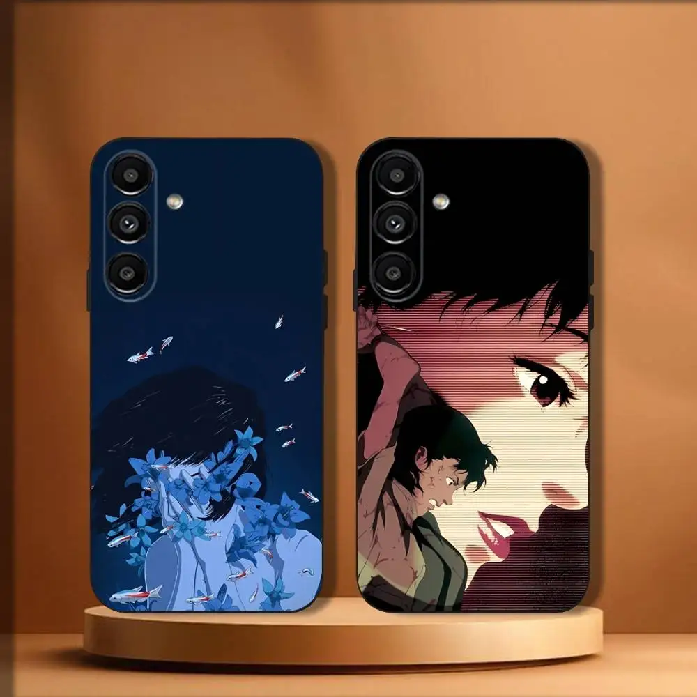 

Perfect Anime Blue Phone Case For Samsung Galaxy A73,72,71,A52,51,40,41,A22,A32,31,A13,12,Note20 Soft Black Shell