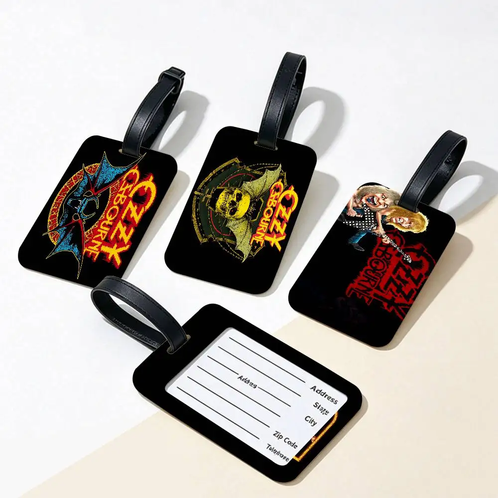 O-Ozzy O-Osbourne Singer PVC Anti lost Luggage Identifier Tag Removable Information Card Holder Travel Baggage Tag