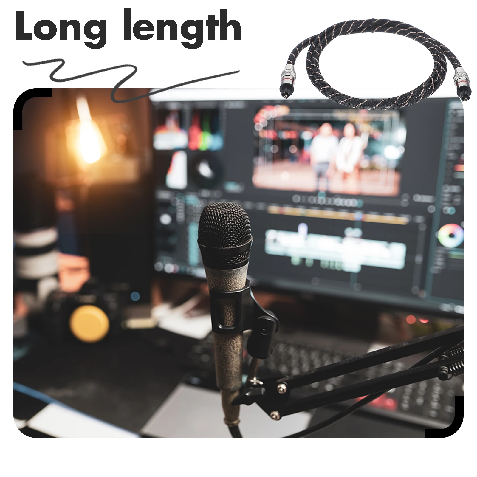 

Digital Optical Cable 5.1 Channel Fiber Sound Extension Cord Durable Zinc Alloy PVC Cotton Material for for