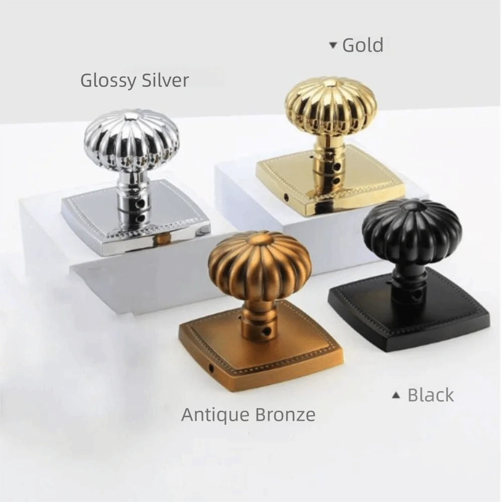 سبائك الزنك قفل الباب غير مرئية لسان واحد النحاس على الوجهين قفل المغناطيسي اليقطين شكل اليقطين قفل صامت الباب الفرنسي #2