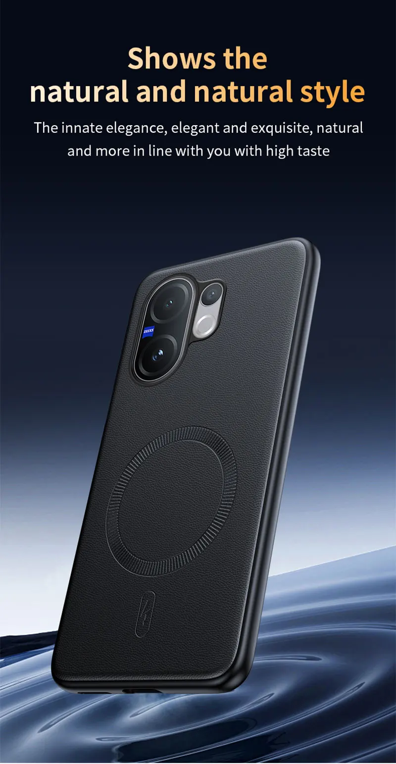 Für Vivo V60 5G: Magnetische Schutzhülle aus Leder, Anti-Fingerabdruck, rutschfest, aus PC+TPU. – Detail 13