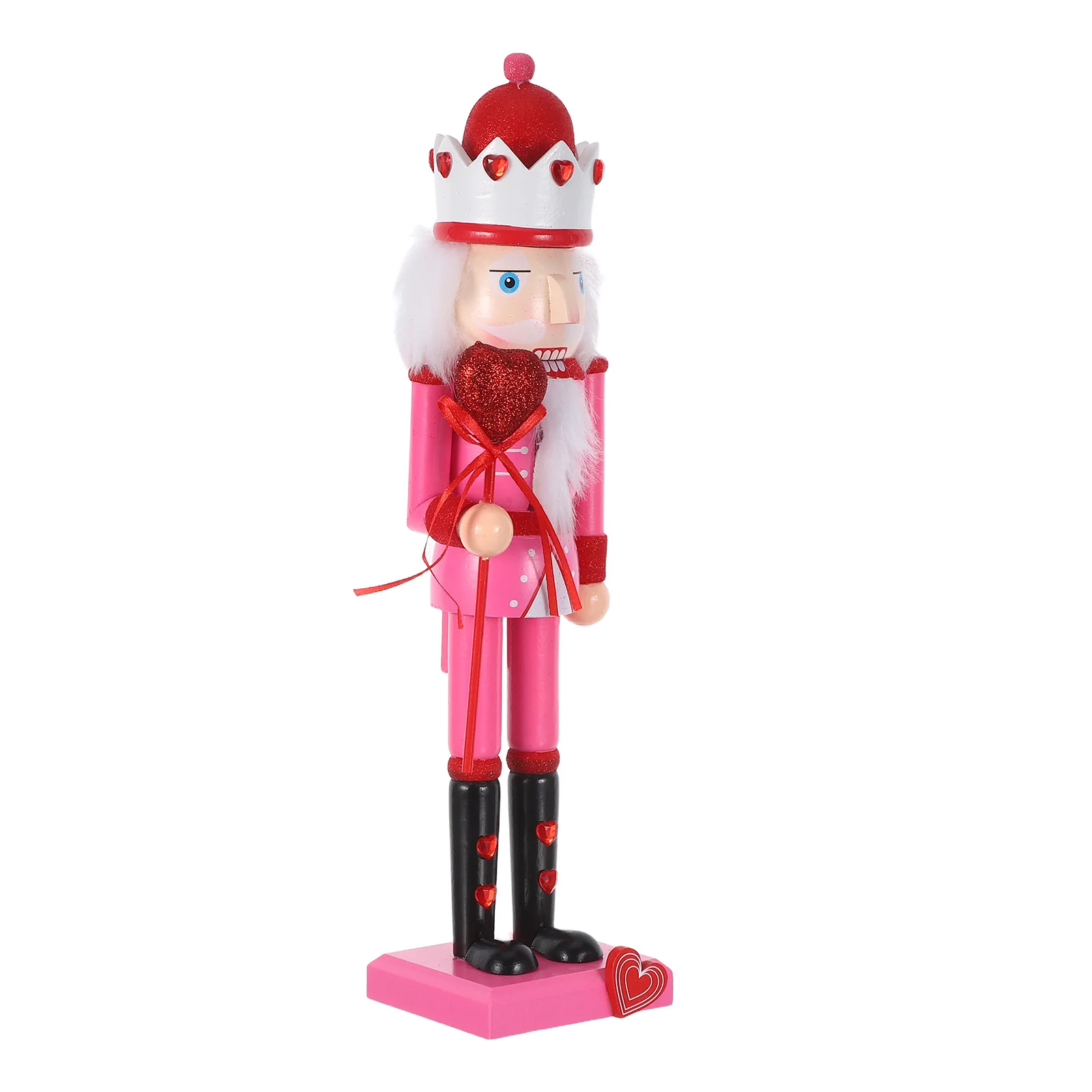 

Valentine'S Day Nutcracker 37Cm Wooden Soldier Holiday Mantel Decor Desktop Tabletop Decoration Winter Festival Centerpiece