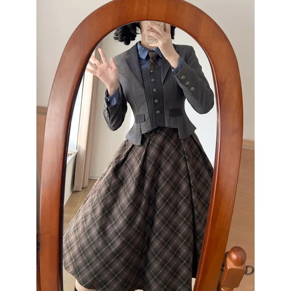 Princess Style Lolita Design Shirt Coat Heavy Work Winter Dress Vintage Set Women's Fashion Autumn Collection Polyester Fiber