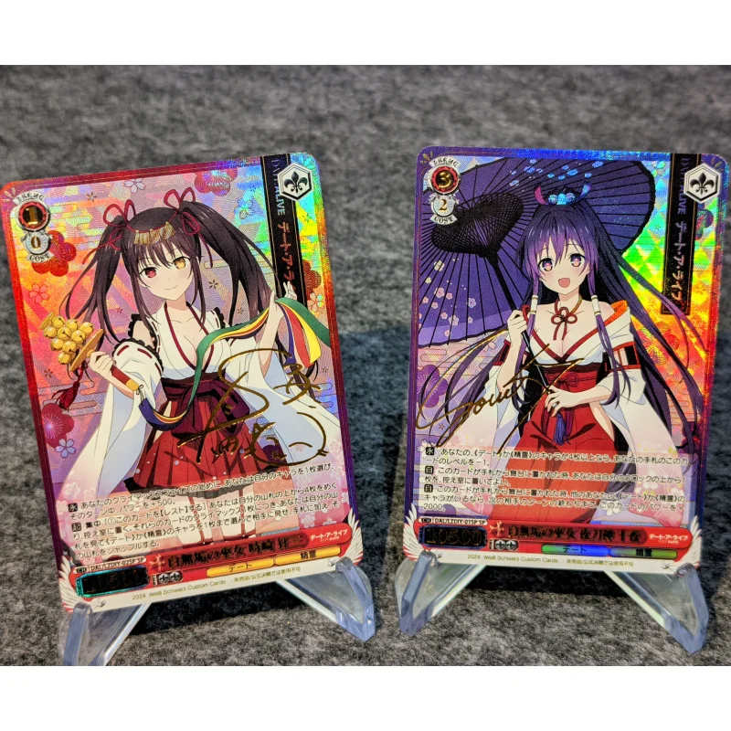 WS Cards ACG Girl DATE A LIVE Yatogami Tohka Tokisaki Kurumi Anime Game Characters DIY Collection Color Flash Cards Toys Gifts