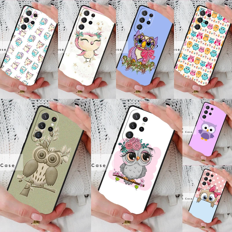 Fashion Cartoon Owl Phone Cover Case for Samsung Galaxy S26 Ultra S20 FE Note 10 S24 S23 S21 S25 Plus S22