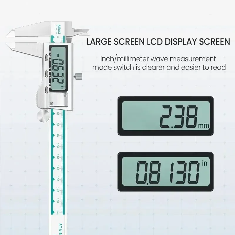 150mm 100mm Electronic Digital Caliper Carbon Fiber Dial Vernier Caliper Gauge Micrometer Measuring Tool Digital Ruler