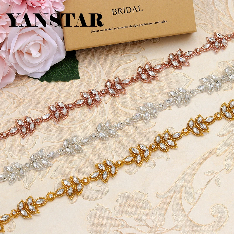 

YANSTAR 10yards Bridal Gown Sash Wholesale Rhinestone AppliqueTrim For Wedding Dress Belt Crystal Appliques Accessory YS870