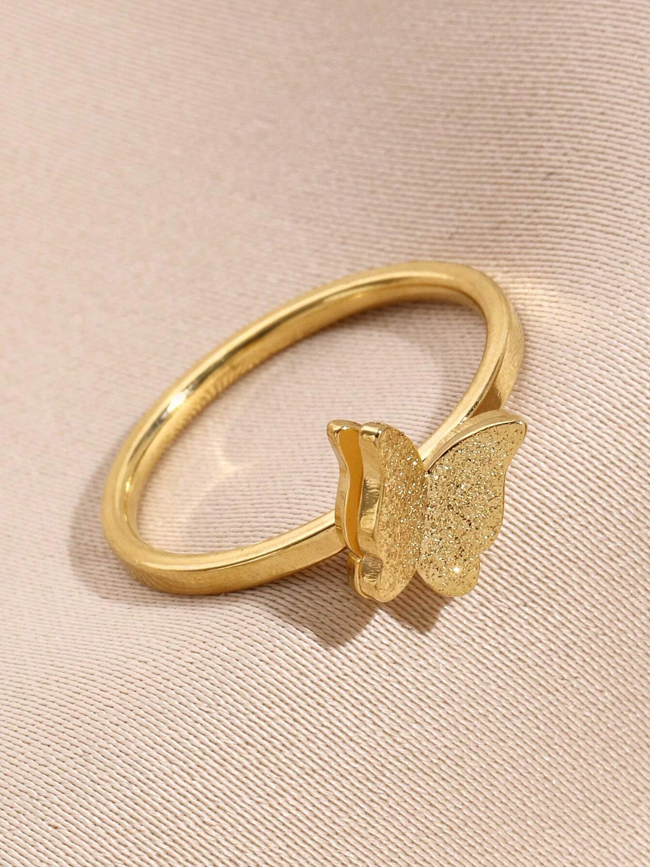 1pcs Fashionable 3D Stainless Steel Ring, Ladies' Butterfly Ring, Girls' Cute Accessories, Party Jewelry gift giveaway