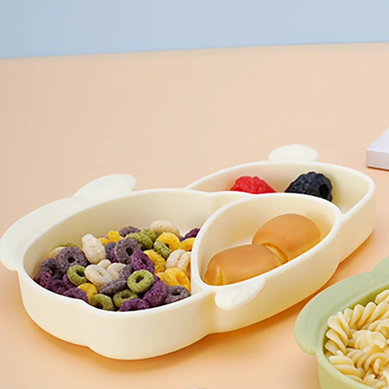 Food Grade Silicone Dinner tray Silicone Bowls Children's dinner Dishes Kitchen Sucker Tableware Plate for Kids Training bowls