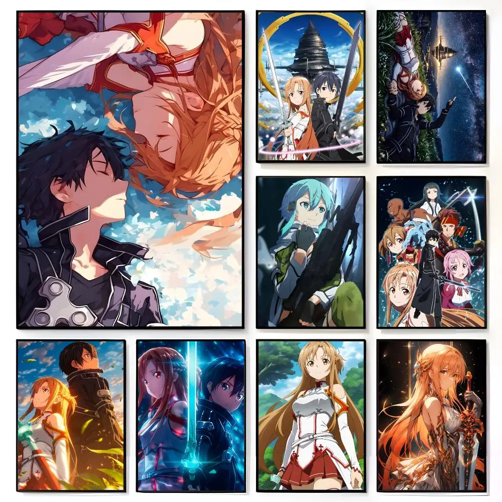 Póster de Anime de Fantasía S-sword Art Online, Mural de Película Americana, Decoración de Pared para Habitación Infantil