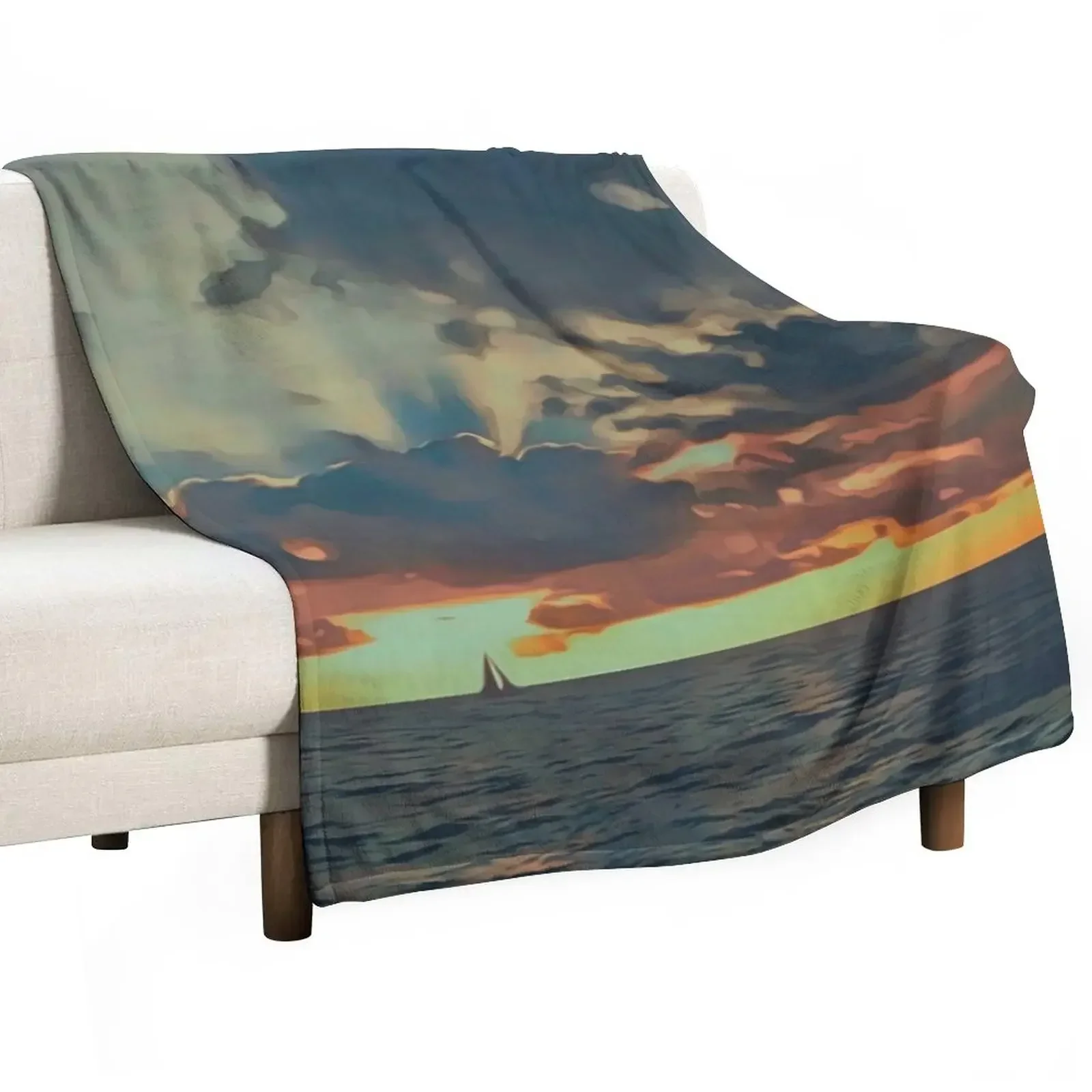 

Sailing the Bright Horizon Throw Blanket Moving Beach Luxury Throw Hairys Blankets