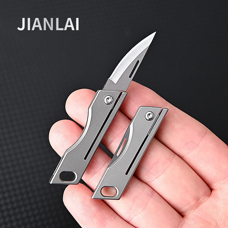 

Mini Titanium Alloy TC4 Folding Knife EDC Portable Keychain Pendant Knife Express Unpacking Pocket Knife Gift EDC Tool