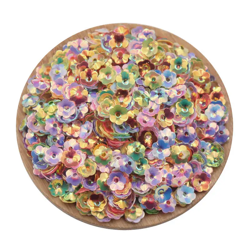 500Pcs 6mm Multicolour Sequins Flower Beads Caps For Clothing Hat Sewing Craft Diy Jewelry Necklace Bracelets Making Material