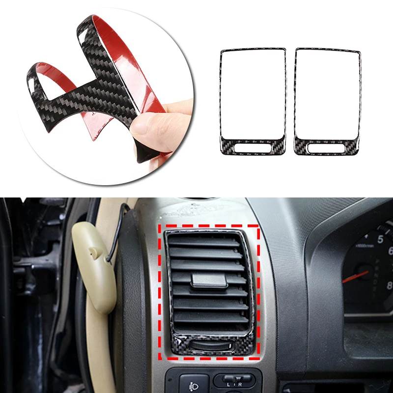 

For Honda CRV 2007 2008 2009 2010 2011 Car Carbon Fiber Dashboard Side Air Condition Air Outlet Vent Cover Trim