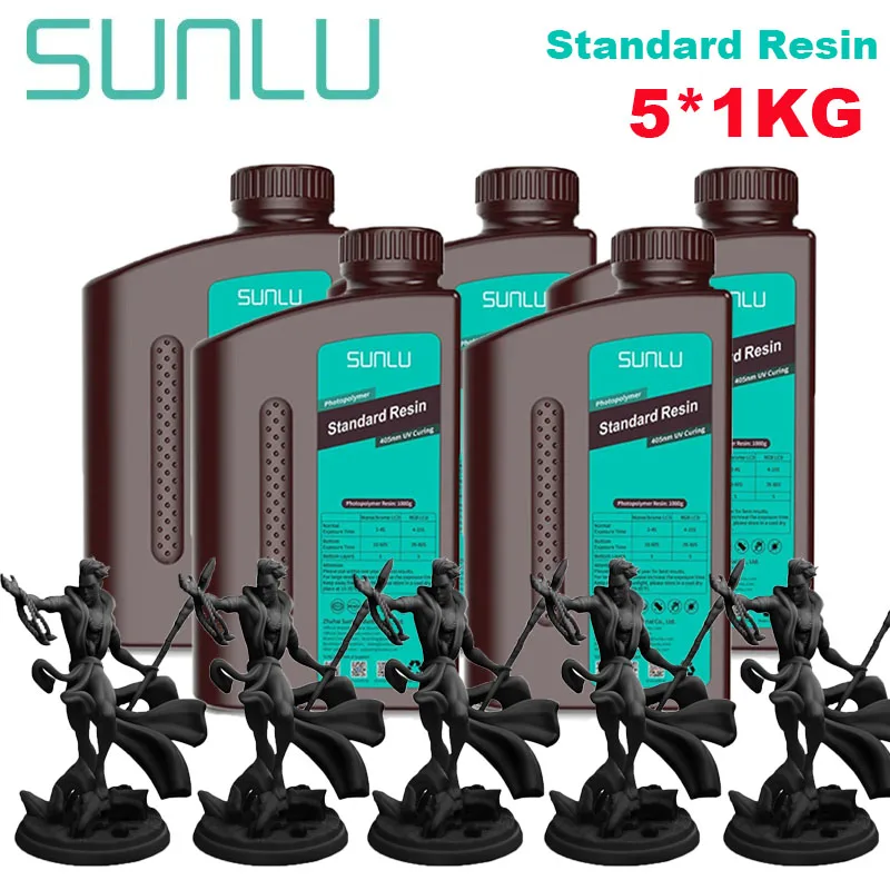 Sunlu 5Kg Abs-Achtige/Standaard/Water-Wash 3d Hars 405nm Uv Hars Voor De Meeste Sla/Dlp/Lcd 3d Printer Materiaal Uv Gevoelige 1Kg - afbeelding 1