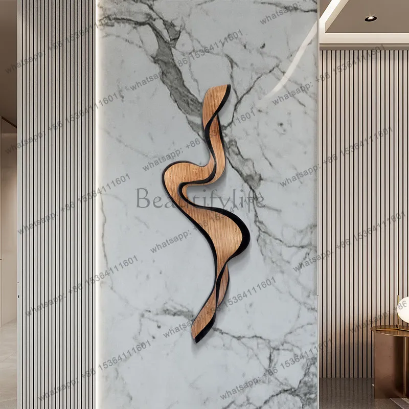 Modern creative three-dimensional wood carving wall decoration sales office wall installation art background wall decoration