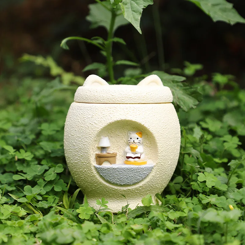 

Eternal Habitat Pet Funeral Supplies Cat Dog Urn Jar Minimalist Memorial Jar Coffin High-end