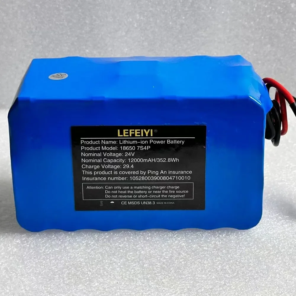 24V 7S4P 18650 20Ah Rechargeable Lithium Ion Battery Pack 29.4V for Batteries-29.4V Charger