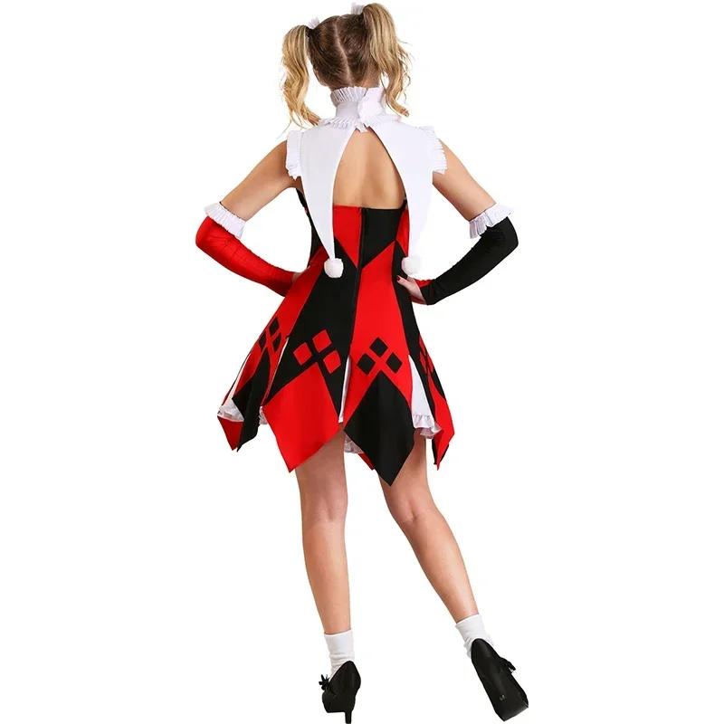 Halloween Purim Horror Devil Murderer Harley Monster Clown Costume Carnival Party Funy Crazy Naughty Circus Joker Cosplay Dress