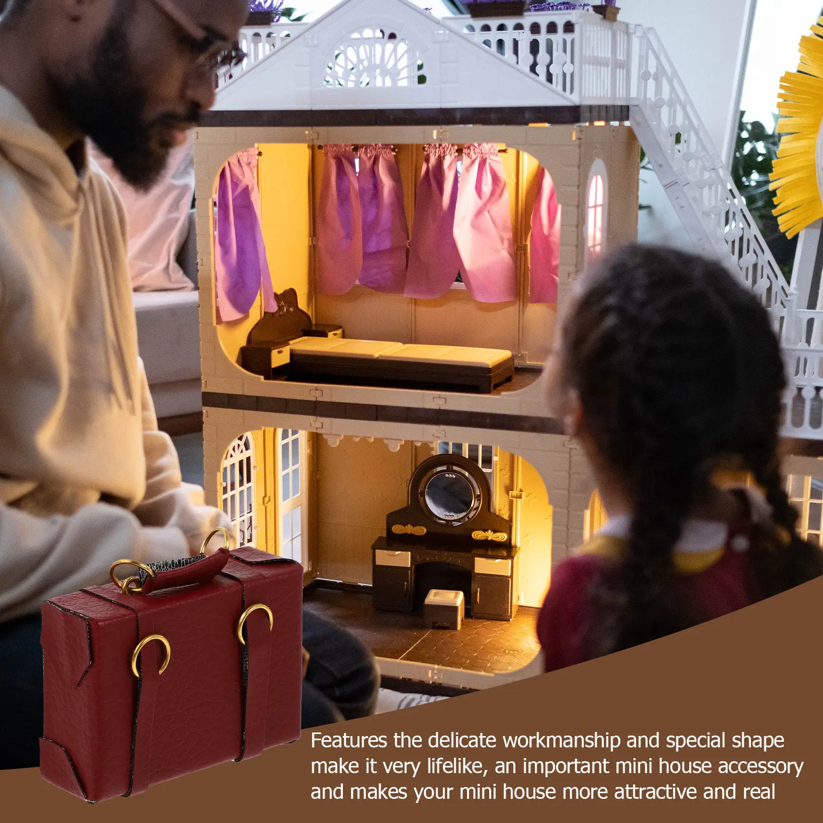

1Pcs Miniature Suitcase Vintage Luggage Mini House Decoration Miniature Luggage Case Mini House Ornament