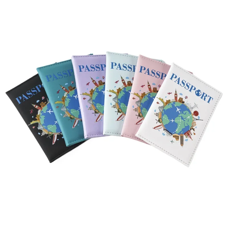 

2025 New UV Color Print Global Passport Cover Ticket Clip Passport Holder Id Card Holder Passport Covers Travel Accessories