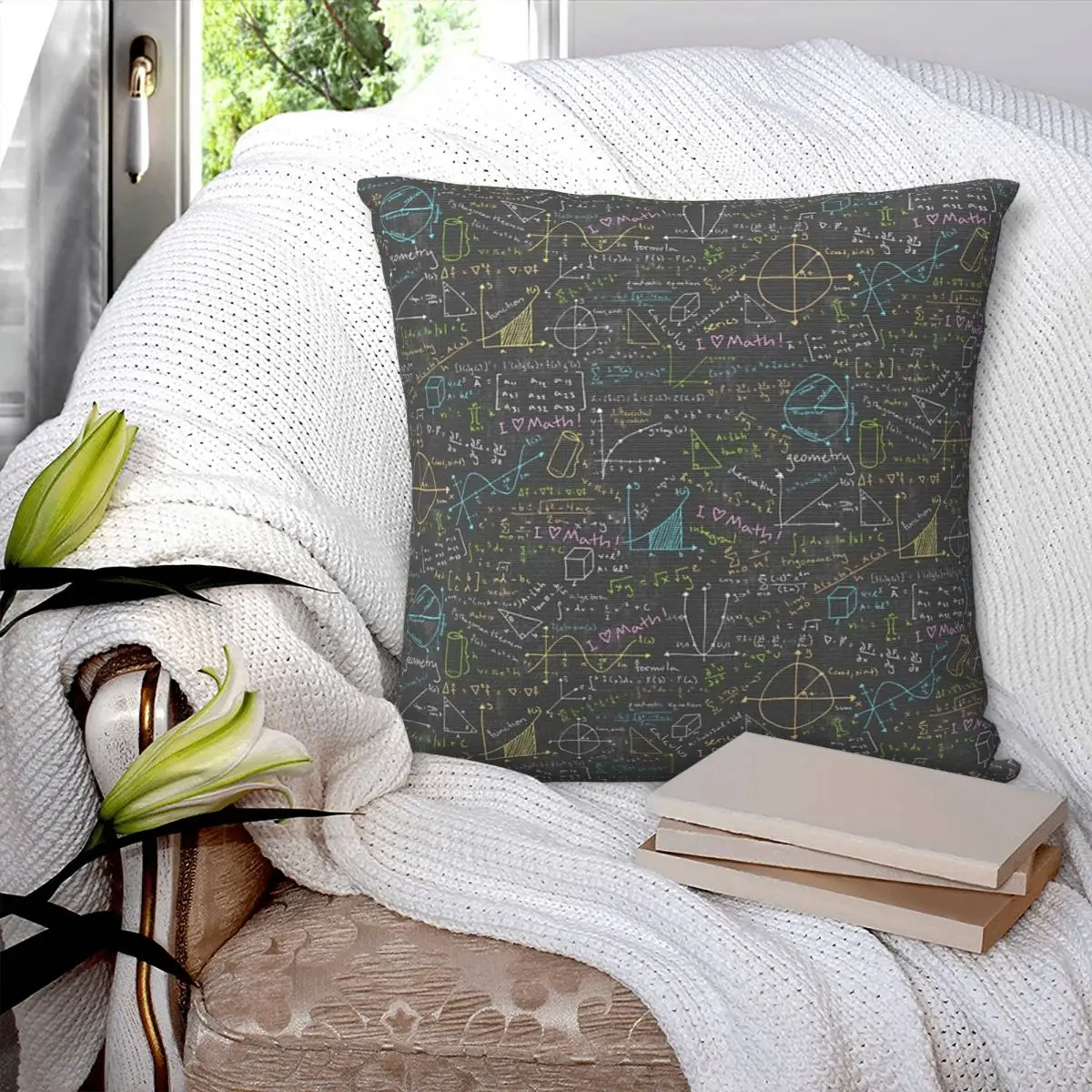 Math Lessons Square Pillowcase Pillow Cover Cushion Decor Comfort Throw Pillow for Home Sofa