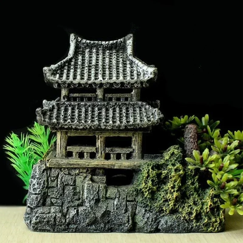 Resin Aquarium House Ornament 4