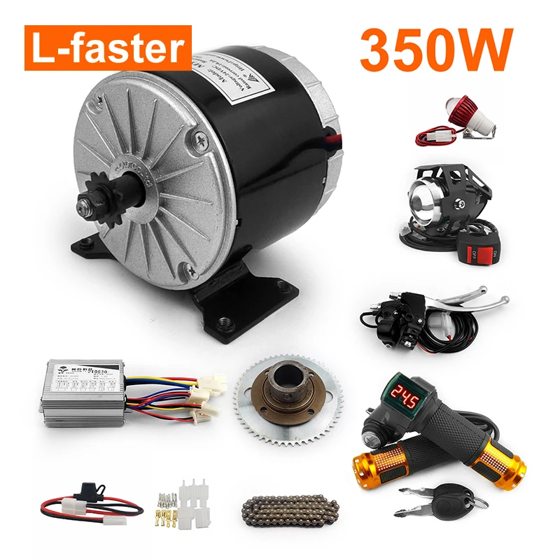 24V36V 350W Electric Scooter Brush DC Motor Kit MY1016 Engine With 25H Chain System Electric Bike Chain-drive Motor Replacement