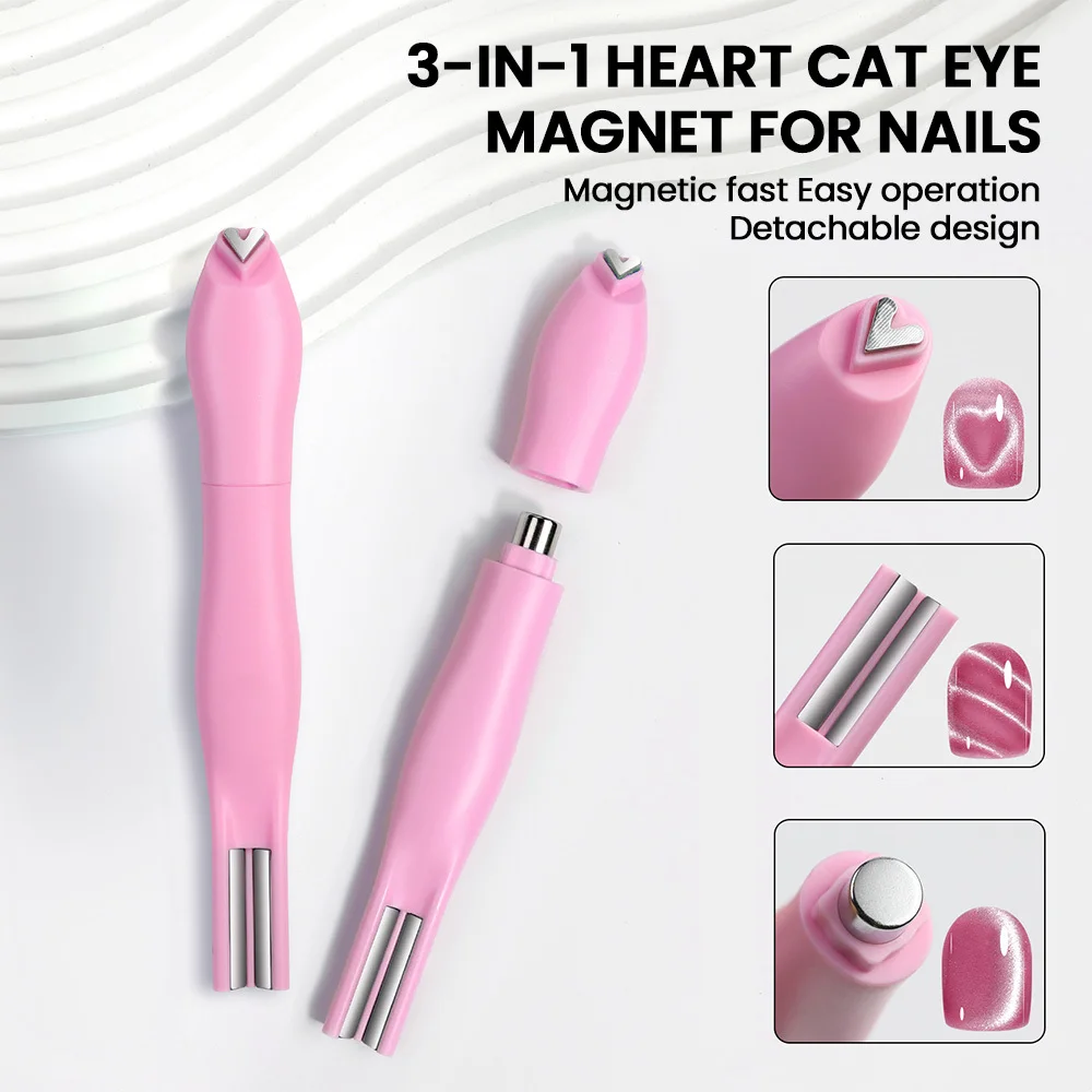 Snake Heart Magnet, Y-Shaped Dual Head Cat Eye Gel Nail Polish Magnet, Heart Shape Cat Eye Magnetic view 5