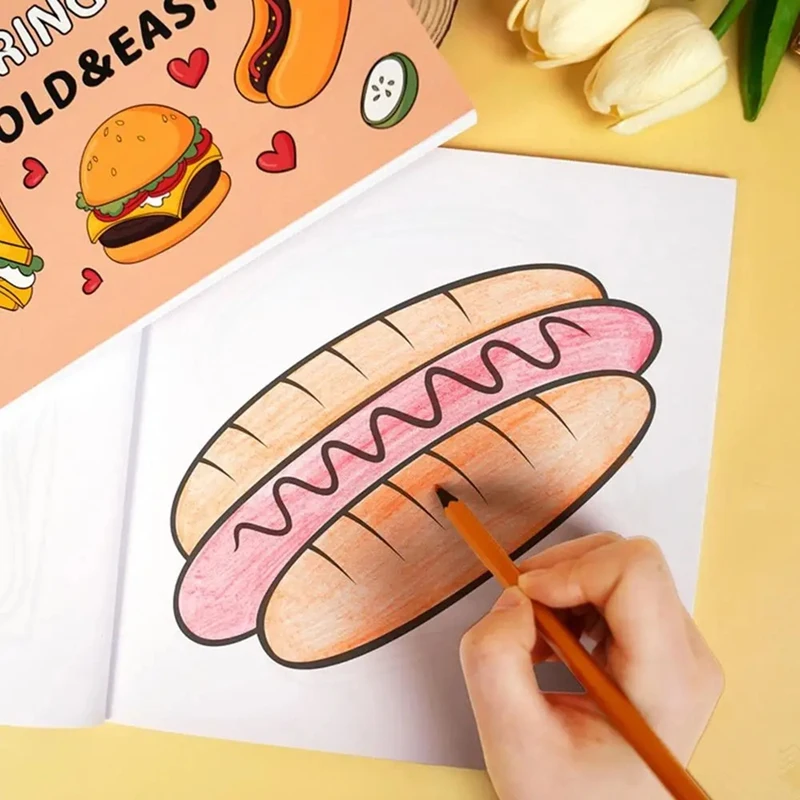 Food And Fruit Coloring Book Coloring Book For Adults And Kids Bold And Easy Colouring Book For Family Fun And Creative