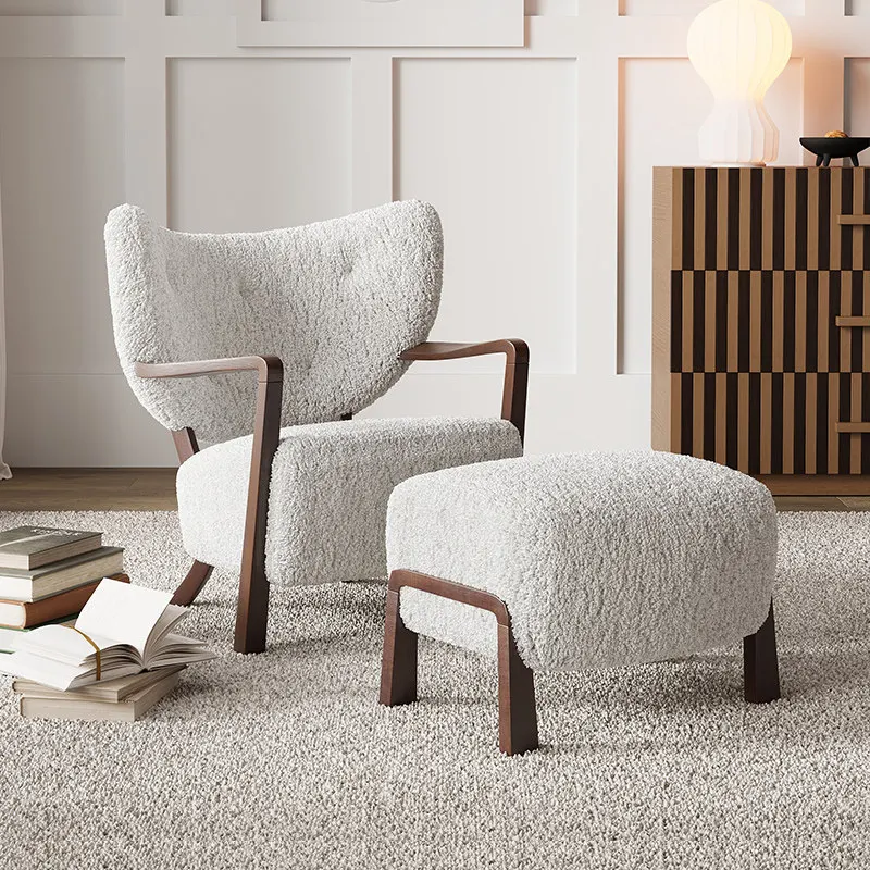 Designer Beige Living Room Chairs Cheap Italian Wingback Cozy Bedroom Chairs Luxury Modern Fauteuil De Salon Furniture Home