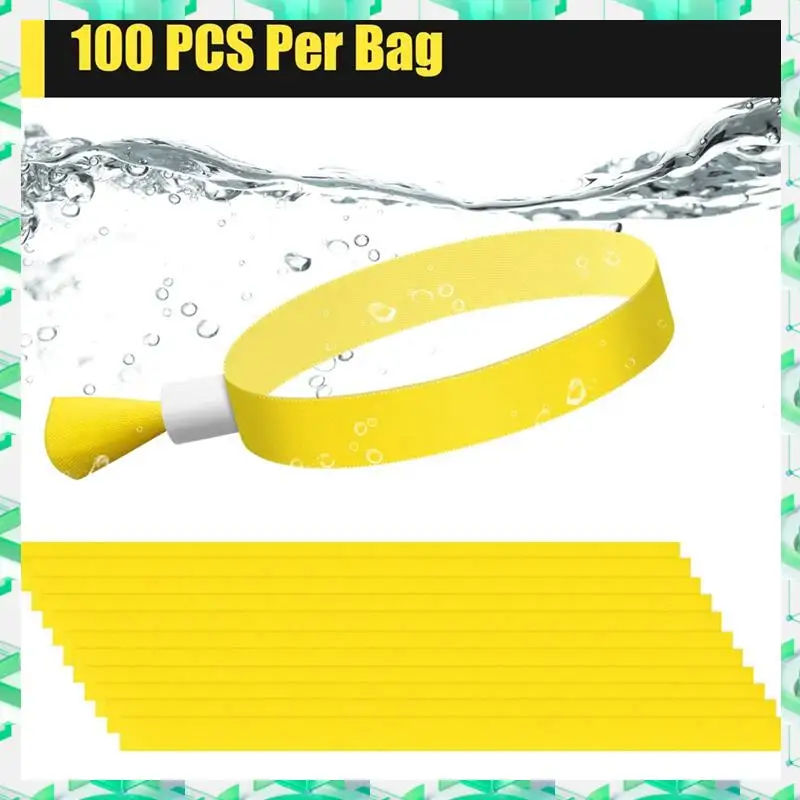 

3C Electron 100 Pcs Cloth Event Wristbands Activity Wristband For Events, For Lightweight Concert Wrist Strap (Yellow),100 Pcs C