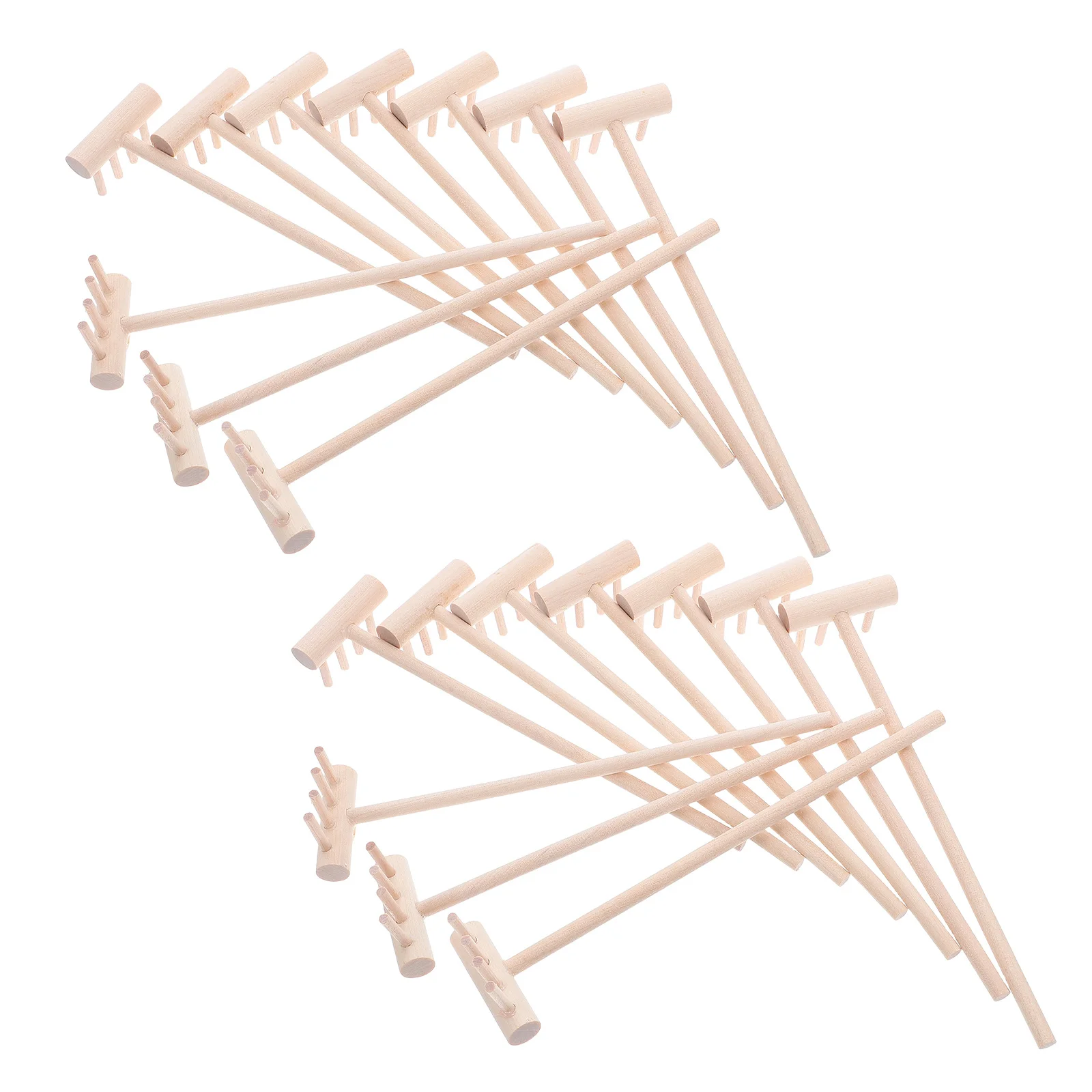 Set di 24 Mini Rastrelli in Legno Naturale per Sabbiera, Attrezzi da Giardino per Pittura su Sabbia, Meditazione Zen, Bonsai e Modellatura del Terreno