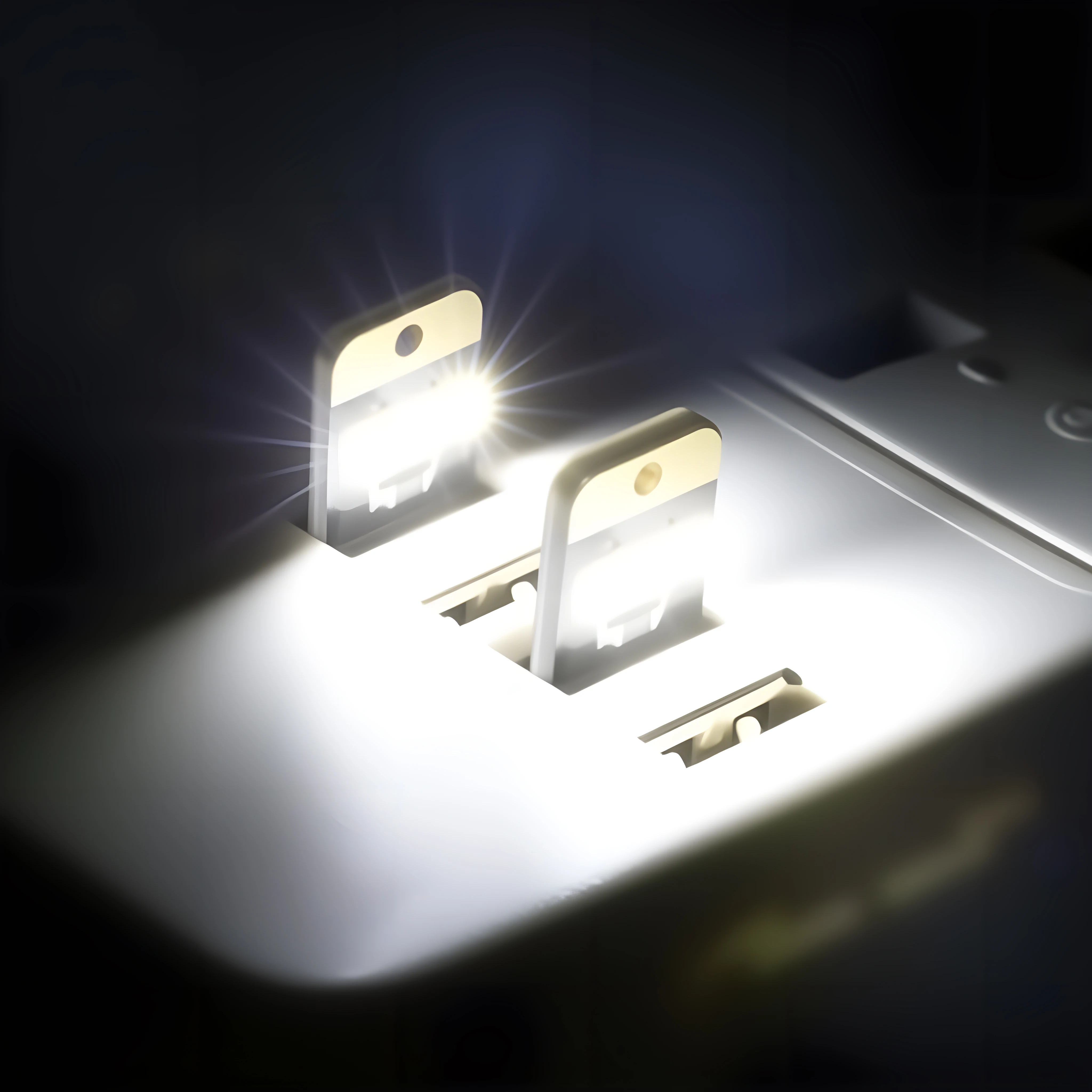 20pcs Mini USB LED Book Light Pocket Card Lamp Keychain 0.2W SMD Portable Night Reading Light for Laptop Computer Power Bank