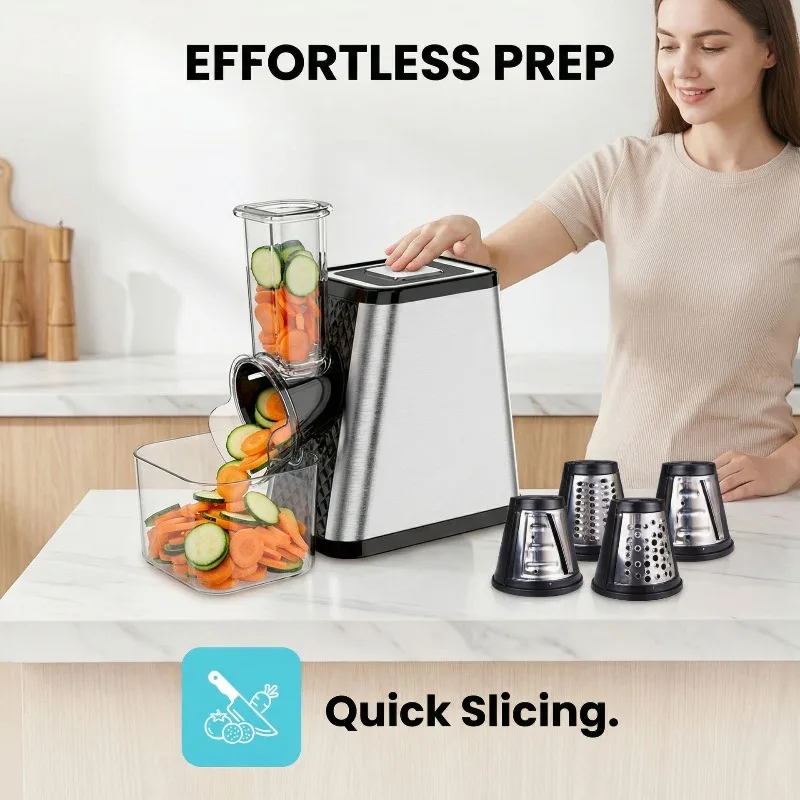 Electric Vegetable Cutter 5‑in‑1 Multifunctional Slicer Shredder Grater Machine For Kitchen Vegetable Fruit Processing Prep Tool