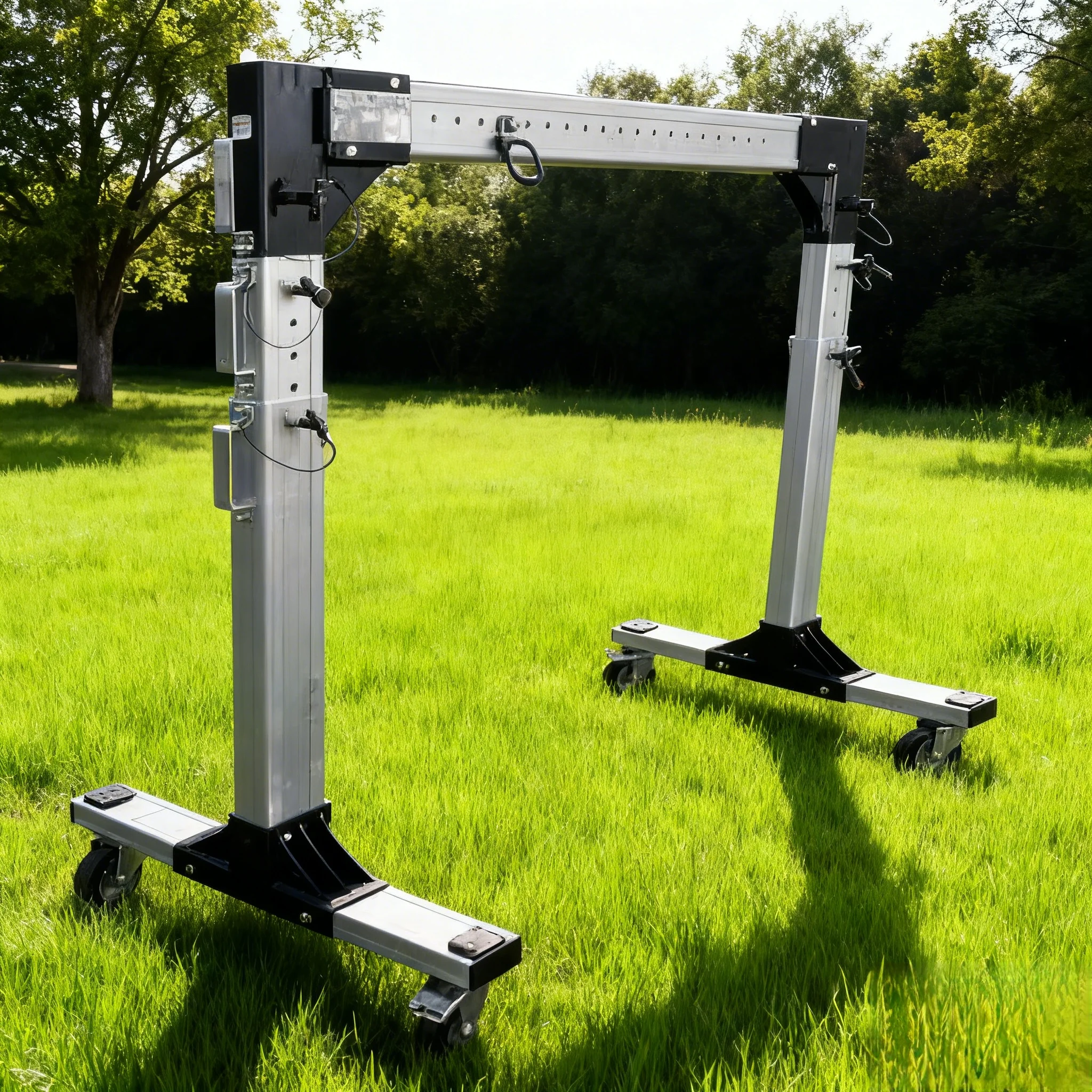 

500kg-2000kg Lifting Capacity Lightweight Portable Mobile Telescopic Aluminum Alloy Gantry Crane for Indoor Outdoor Workshop