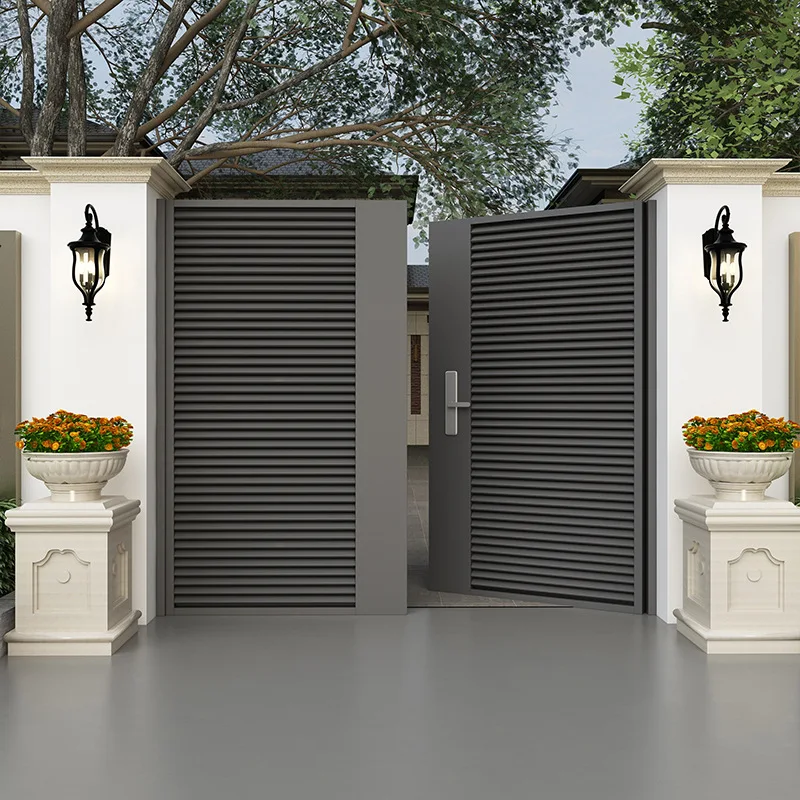 Wrought Iron Courtyard Door Rural Yard Opposite Door Fence Aluminum Alloy Door