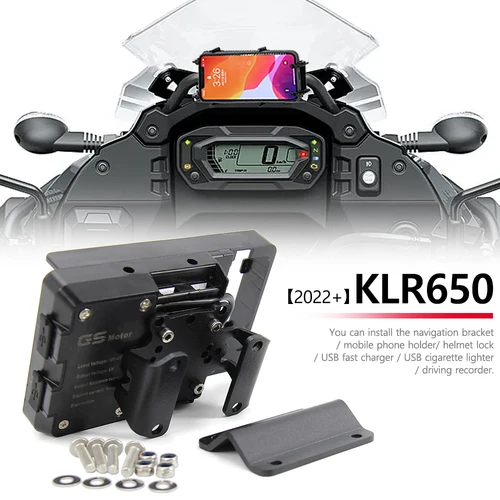 Soporte de montaje de navegación para teléfono inteligente, adaptador de soporte para teléfono, accesorio compatible con Kawasaki KLR650 KLR klr 2022, novedad de 650