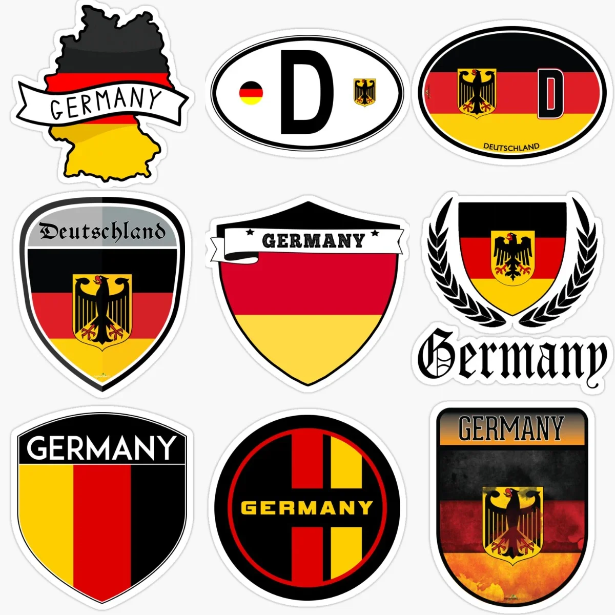 

D Germany Flag Map National Emblem Creative Sticker for Decorate Car Van Motorcycle Helmet Window Wall Fridge Decal Accessorie
