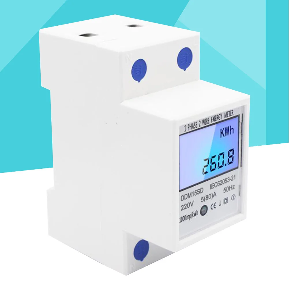 220 فولت 5-80A 50 هرتز متعددة الوظائف السكك الحديدية واحدة المنزلية مقياس الطاقة LCD صغير الجهد الحالي Wattmeter متر