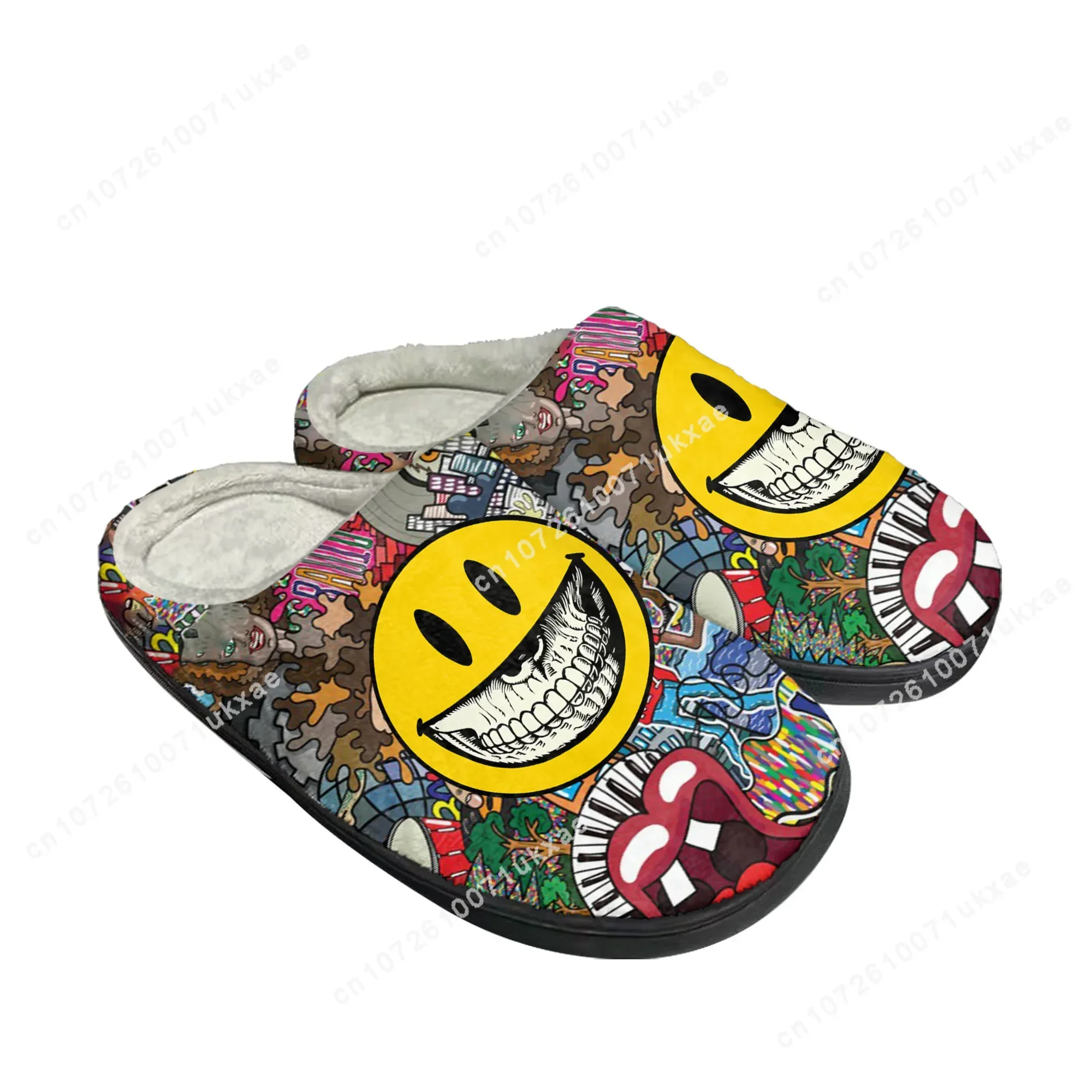 Street Art Graffiti Chinelos De Algodão Em Casa, Sapatos De Quarto De Pelúcia, Casual Mantenha Quente, Sapatos Internos Personalizados, Alta Qualidade, Homens e Mulheres